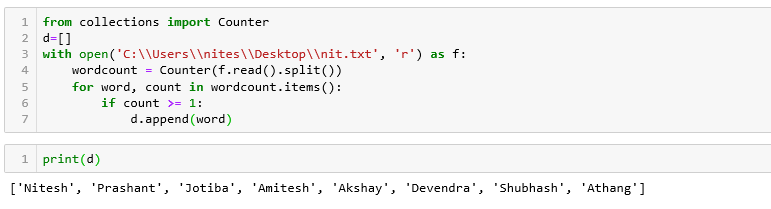 Code to read the file from local system